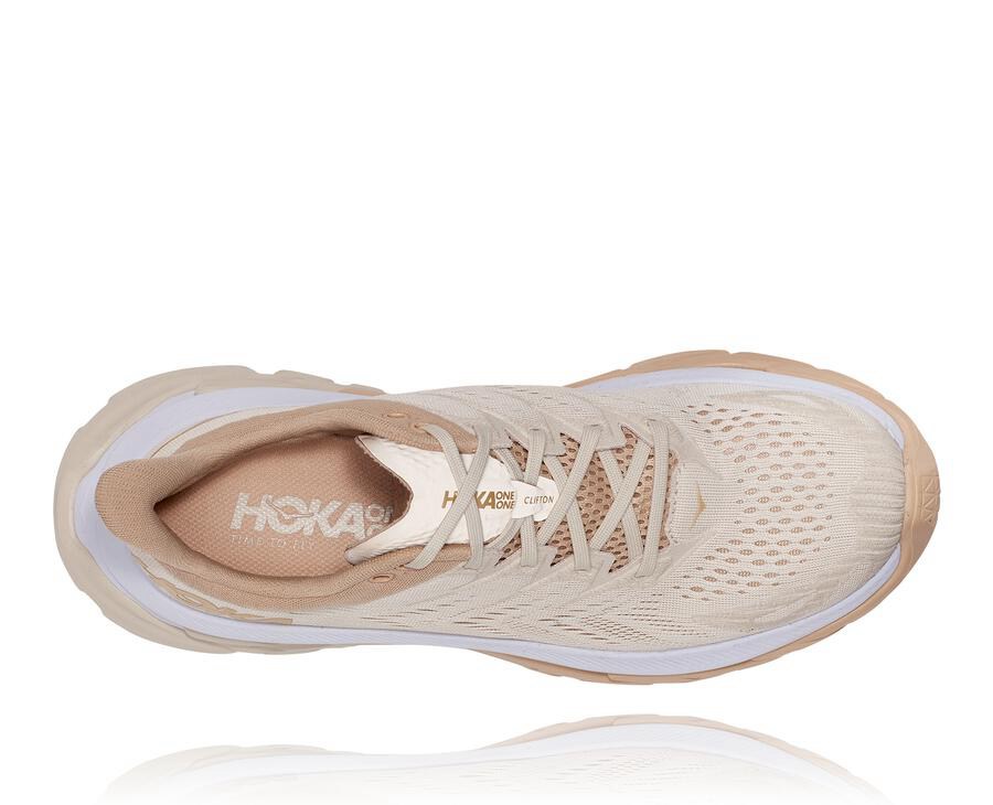 Running Shoes Mens - Hoka One One Clifton Edge - Beige - NMUELRI-41